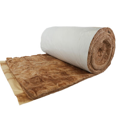 glass Insulation brown Color Sound Absorption Fiberglass Insulation Roll Glass Wool Blanket With White PVC Facing